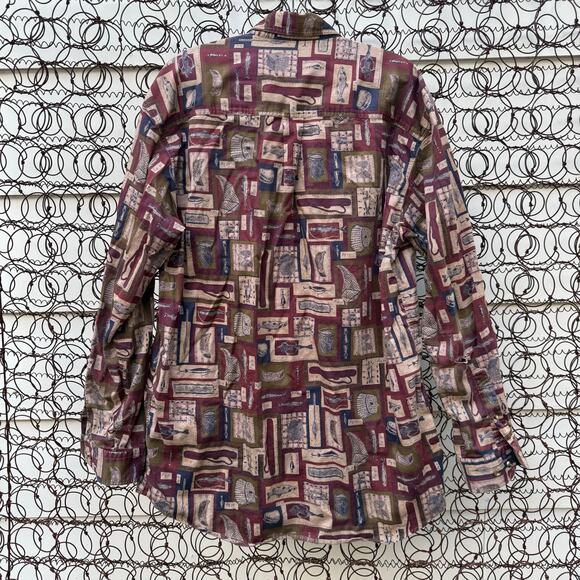 Vintage Woolrich Rustic Fisherman Fly Fishing Long Sleeve Shirt LARGE TALL READ - Picture 8 of 8